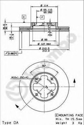 BREMBO 09.5867.10 Тормозной диск для SUBARU (Субару) BREMBO 09.5867.10 Тормозной диск для SUBARU (Субару)