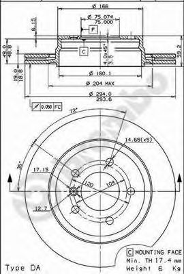 BREMBO 09.7720.11 Тормозной диск для VOLVO S40 I (Вольво С40 и) BREMBO 09.7720.11 Тормозной диск для VOLVO S40 I (Вольво С40 и)
