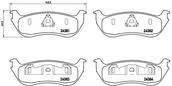 BREMBO P 24 068 Тормозные колодки для FORD-USA (Форд-уса) BREMBO P 24 068 Тормозные колодки для FORD-USA (Форд-уса)