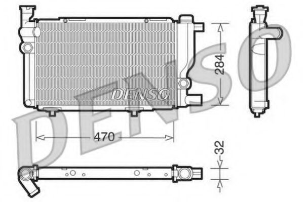 DENSO DRM21013 Радиатор, охлаждение двигателя для PEUGEOT 205 II (Пежо 205 2) DENSO DRM21013 Радиатор, охлаждение двигателя для PEUGEOT 205 II (Пежо 205 2)