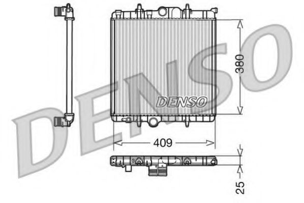 DENSO DRM21025 Радиатор, охлаждение двигателя для PEUGEOT (Пежо) DENSO DRM21025 Радиатор, охлаждение двигателя для PEUGEOT (Пежо)