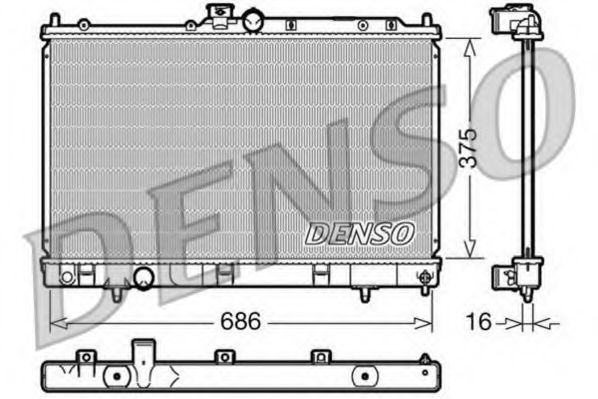 DENSO DRM45025 Радиатор, охлаждение двигателя для MITSUBISHI LANCER (Митсубиши/митсубиси Ланcэр) DENSO DRM45025 Радиатор, охлаждение двигателя для MITSUBISHI LANCER (Митсубиши/митсубиси Ланcэр)