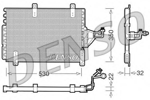 DENSO DCN09143 Конденсатор, кондиционер для FIAT TEMPRA (Фиат Тэмпра) DENSO DCN09143 Конденсатор, кондиционер для FIAT TEMPRA (Фиат Тэмпра)