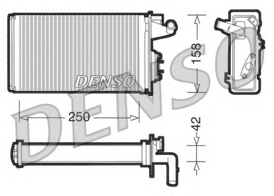 DENSO DRR09010 Теплообменник, отопление салона для FIAT TEMPRA (Фиат Тэмпра) DENSO DRR09010 Теплообменник, отопление салона для FIAT TEMPRA (Фиат Тэмпра)