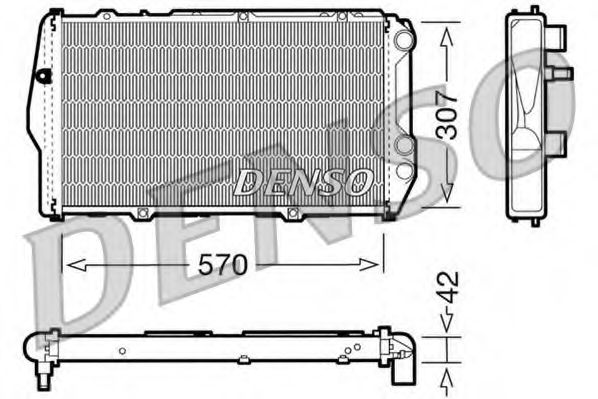 DENSO DRM02001 Радиатор, охлаждение двигателя для AUDI 100 (Ауди 100) DENSO DRM02001 Радиатор, охлаждение двигателя для AUDI 100 (Ауди 100)