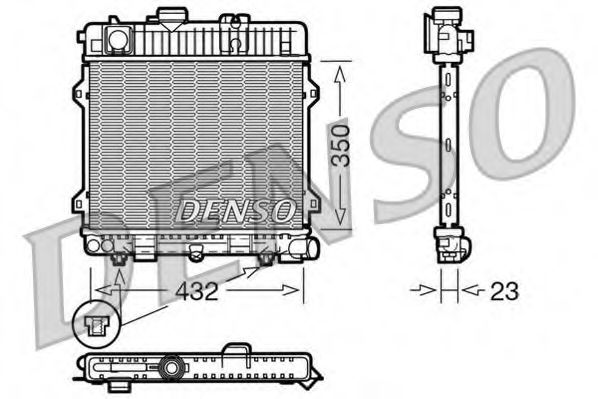 DENSO DRM05028 Радиатор, охлаждение двигателя для BMW 3 (Бмв 3) DENSO DRM05028 Радиатор, охлаждение двигателя для BMW 3 (Бмв 3)