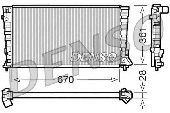 DENSO DRM07020 Радиатор, охлаждение двигателя для PEUGEOT 306 (Пежо 306) DENSO DRM07020 Радиатор, охлаждение двигателя для PEUGEOT 306 (Пежо 306)