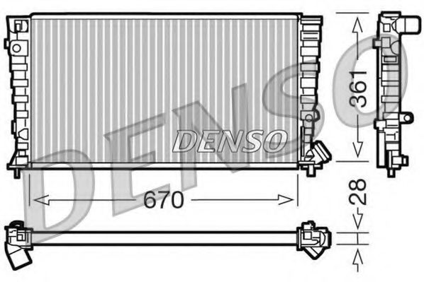 DENSO DRM07030 Радиатор, охлаждение двигателя для PEUGEOT 306 (Пежо 306) DENSO DRM07030 Радиатор, охлаждение двигателя для PEUGEOT 306 (Пежо 306)