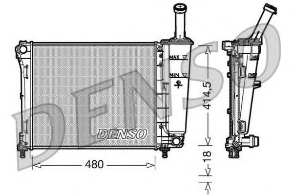 DENSO DRM09161 Радиатор, охлаждение двигателя для FIAT 500 C (Фиат 500 c) DENSO DRM09161 Радиатор, охлаждение двигателя для FIAT 500 C (Фиат 500 c)
