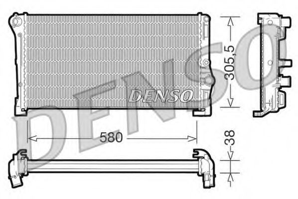 DENSO DRM13010 Радиатор, охлаждение двигателя для FIAT IDEA (Фиат Идэа) DENSO DRM13010 Радиатор, охлаждение двигателя для FIAT IDEA (Фиат Идэа)