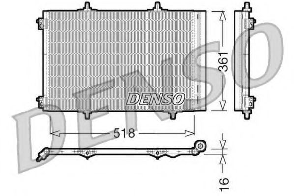 DENSO DCN07013 Конденсатор, кондиционер для PEUGEOT (Пежо) DENSO DCN07013 Конденсатор, кондиционер для PEUGEOT (Пежо)