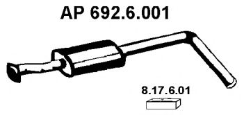 EBERSPÄCHER 692.6.001 Средний глушитель выхлопных газов для RENAULT CLIO I (Рено Cлио и) EBERSPÄCHER 692.6.001 Средний глушитель выхлопных газов для RENAULT CLIO I (Рено Cлио и)