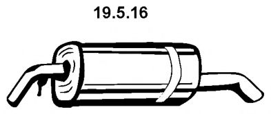 EBERSPÄCHER 19.5.16 Глушитель выхлопных газов конечный для PEUGEOT 207 (Пежо 207) EBERSPÄCHER 19.5.16 Глушитель выхлопных газов конечный для PEUGEOT 207 (Пежо 207)