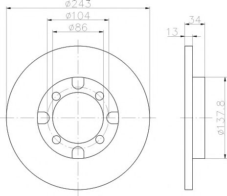 MINTEX MDC387 Тормозной диск для MITSUBISHI TREDIA (Митсубиши/митсубиси Трэдиа) MINTEX MDC387 Тормозной диск для MITSUBISHI TREDIA (Митсубиши/митсубиси Трэдиа)