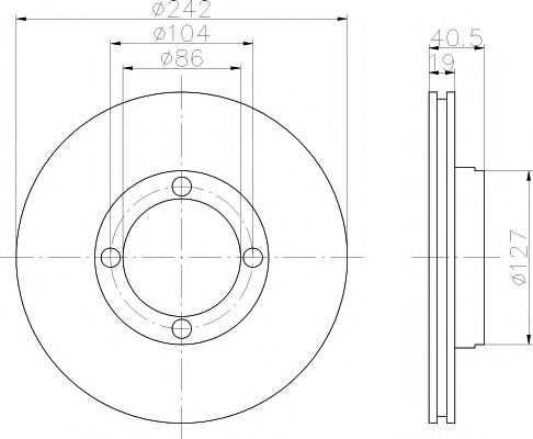 MINTEX MDC845 Тормозной диск для HYUNDAI EXCEL (Хендай Эxcэл) MINTEX MDC845 Тормозной диск для HYUNDAI EXCEL (Хендай Эxcэл)