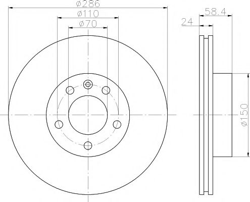 MINTEX MDC866 Тормозной диск для OPEL OMEGA B (Опель Омега б) MINTEX MDC866 Тормозной диск для OPEL OMEGA B (Опель Омега б)