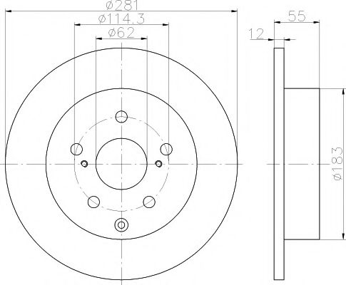 MINTEX MDC1826 Тормозной диск для TOYOTA (FAW) RAV4 (Тойота/тоета (фав) Раv4) MINTEX MDC1826 Тормозной диск для TOYOTA (FAW) RAV4 (Тойота/тоета (фав) Раv4)