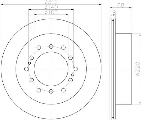 MINTEX MDC1406 Тормозной диск для TOYOTA (FAW) PRADO (Тойота/тоета (фав) Прадо) MINTEX MDC1406 Тормозной диск для TOYOTA (FAW) PRADO (Тойота/тоета (фав) Прадо)