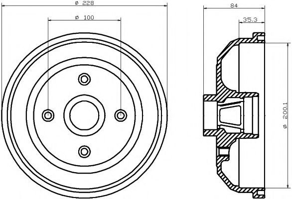 MINTEX MBD047 Тормозной барабан для OPEL CORSA A (Опель Cорса а) MINTEX MBD047 Тормозной барабан для OPEL CORSA A (Опель Cорса а)