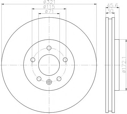 MINTEX MDC2541 Тормозной диск для BUICK CASCADA (Бьюик Cасcада) MINTEX MDC2541 Тормозной диск для BUICK CASCADA (Бьюик Cасcада)