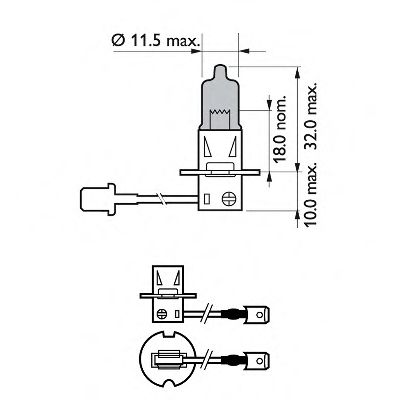 PHILIPS 12336WHVB1 Лампа накаливания для MITSUBISHI L 300 STARWAGON (Митсубиши/митсубиси Л 300 старвагон) PHILIPS 12336WHVB1 Лампа накаливания для MITSUBISHI L 300 STARWAGON (Митсубиши/митсубиси Л 300 старвагон)