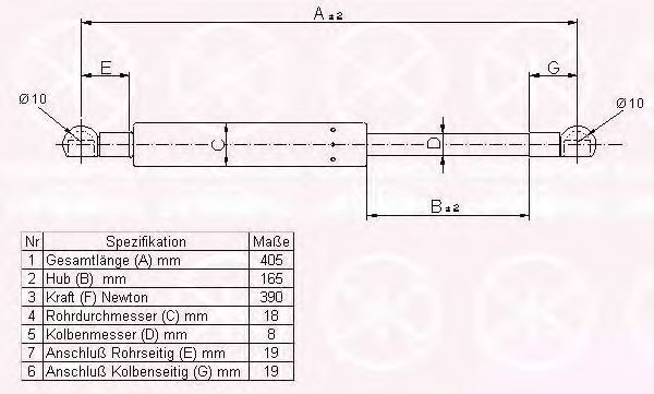 KLOKKERHOLM 00137100 Газовая пружина, крышка багажник для AUDI 100 (Ауди 100) KLOKKERHOLM 00137100 Газовая пружина, крышка багажник для AUDI 100 (Ауди 100)