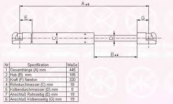 KLOKKERHOLM 20227100 Газовая пружина, крышка багажник для FIAT PUNTO (Фиат Пунто) KLOKKERHOLM 20227100 Газовая пружина, крышка багажник для FIAT PUNTO (Фиат Пунто)