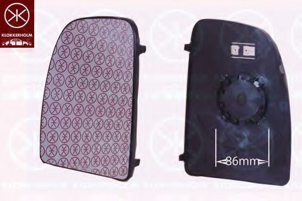 KLOKKERHOLM 20971061 Зеркальное стекло, наружное зеркало для PEUGEOT MANAGER (Пежо Манагэр)