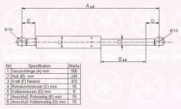 KLOKKERHOLM 00117100 Газовая пружина, крышка багажник для AUDI 5000 (Ауди 5000) KLOKKERHOLM 00117100 Газовая пружина, крышка багажник для AUDI 5000 (Ауди 5000)