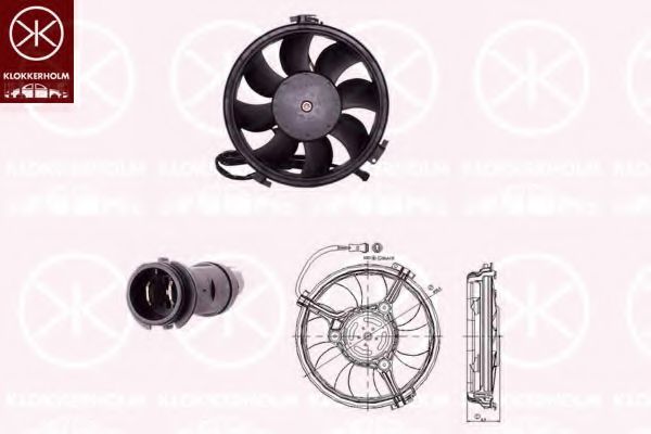 KLOKKERHOLM 9539307504 Вентилятор, охлаждение двигателя для VOLKSWAGEN SHARAN (Фольксваген Шаран) KLOKKERHOLM 9539307504 Вентилятор, охлаждение двигателя для VOLKSWAGEN SHARAN (Фольксваген Шаран)