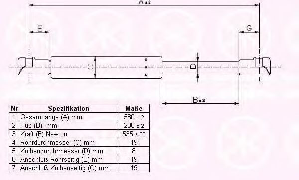 KLOKKERHOLM 55077120 Газовая пружина, крышка багажник для PEUGEOT (Пежо) KLOKKERHOLM 55077120 Газовая пружина, крышка багажник для PEUGEOT (Пежо)