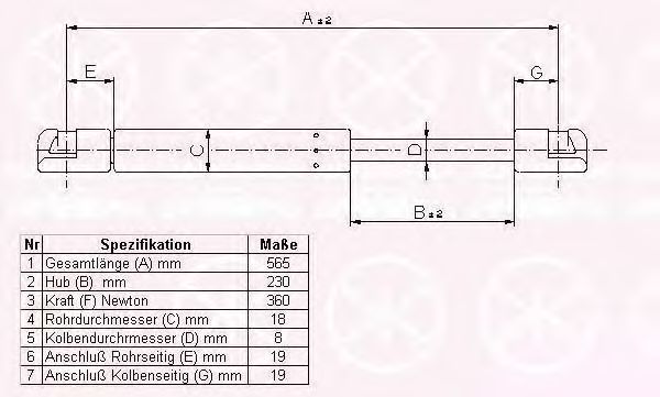 KLOKKERHOLM 50227100 Газовая пружина, крышка багажник для OPEL (Опель) KLOKKERHOLM 50227100 Газовая пружина, крышка багажник для OPEL (Опель)