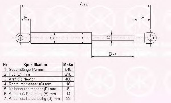 KLOKKERHOLM 95367100 Газовая пружина, крышка багажник для VOLKSWAGEN PASSAT (Фольксваген Пассат) KLOKKERHOLM 95367100 Газовая пружина, крышка багажник для VOLKSWAGEN PASSAT (Фольксваген Пассат)