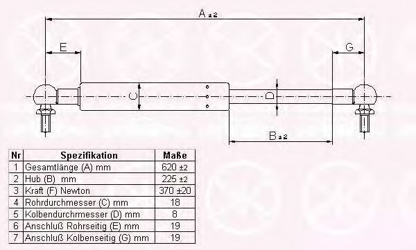 KLOKKERHOLM 81427122 Газовая пружина, крышка багажник для TOYOTA (Тойота/тоета) KLOKKERHOLM 81427122 Газовая пружина, крышка багажник для TOYOTA (Тойота/тоета)