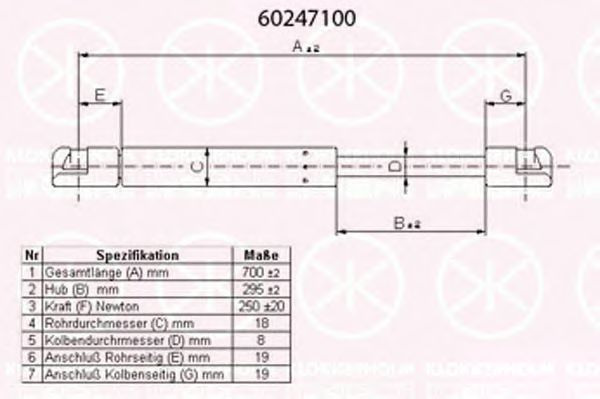 KLOKKERHOLM 60247100 Газовая пружина, крышка багажник для RENAULT SUPER 5 (Рено Супэр 5) KLOKKERHOLM 60247100 Газовая пружина, крышка багажник для RENAULT SUPER 5 (Рено Супэр 5)