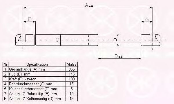 KLOKKERHOLM 50397102 Газовая пружина, крышка багажник для OPEL OMEGA A (Опель Омэга а) KLOKKERHOLM 50397102 Газовая пружина, крышка багажник для OPEL OMEGA A (Опель Омэга а)