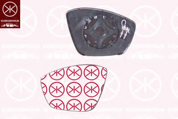 KLOKKERHOLM 55091062 Зеркальное стекло, наружное зеркало для PEUGEOT 208 (Пежо 208) KLOKKERHOLM 55091062 Зеркальное стекло, наружное зеркало для PEUGEOT 208 (Пежо 208)