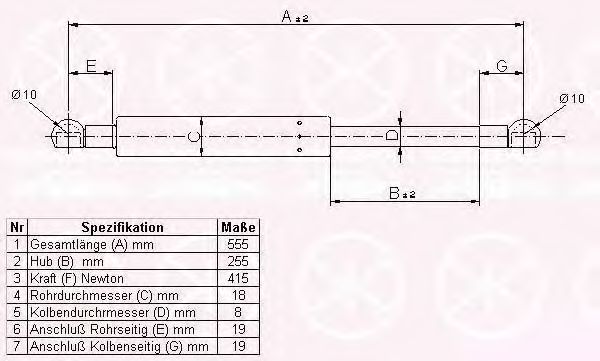 KLOKKERHOLM 90077100 Газовая пружина, крышка багажник для VOLVO (Вольво) KLOKKERHOLM 90077100 Газовая пружина, крышка багажник для VOLVO (Вольво)