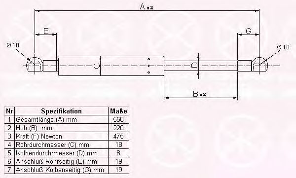 KLOKKERHOLM 90077105 Газовая пружина, крышка багажник для VOLVO (Вольво) KLOKKERHOLM 90077105 Газовая пружина, крышка багажник для VOLVO (Вольво)