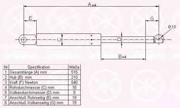 KLOKKERHOLM 95577100 Газовая пружина, крышка багажник для VOLKSWAGEN T3 CARAVELLE (Фольксваген Т3 cараvэллэ) KLOKKERHOLM 95577100 Газовая пружина, крышка багажник для VOLKSWAGEN T3 CARAVELLE (Фольксваген Т3 cараvэллэ)