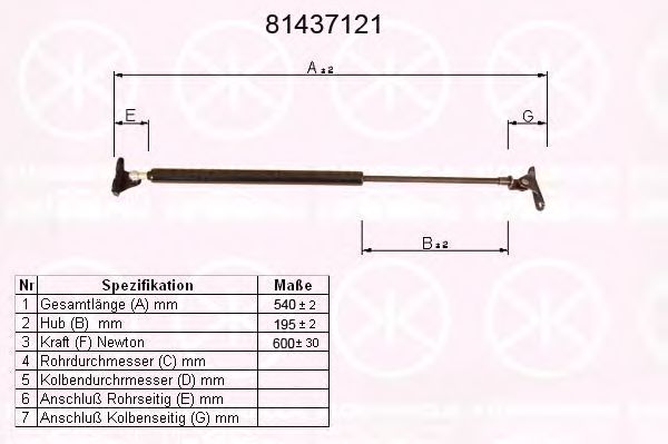 KLOKKERHOLM 81437121 Газовая пружина, крышка багажник для TOYOTA (Тойота/тоета) KLOKKERHOLM 81437121 Газовая пружина, крышка багажник для TOYOTA (Тойота/тоета)