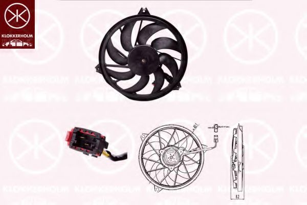 KLOKKERHOLM 55072602 Вентилятор, охлаждение двигателя для PEUGEOT 206 CC (Пежо 206 сс) KLOKKERHOLM 55072602 Вентилятор, охлаждение двигателя для PEUGEOT 206 CC (Пежо 206 сс)