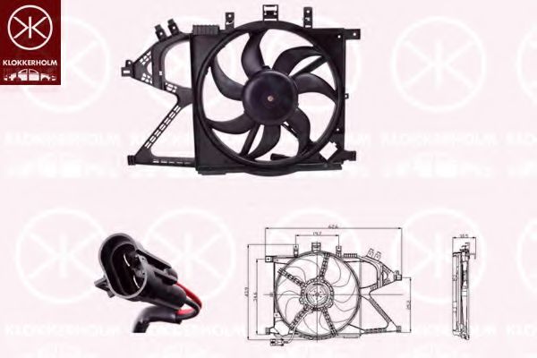 KLOKKERHOLM 50232603 Вентилятор, охлаждение двигателя для OPEL CORSA C (Опель Корса с) KLOKKERHOLM 50232603 Вентилятор, охлаждение двигателя для OPEL CORSA C (Опель Корса с)