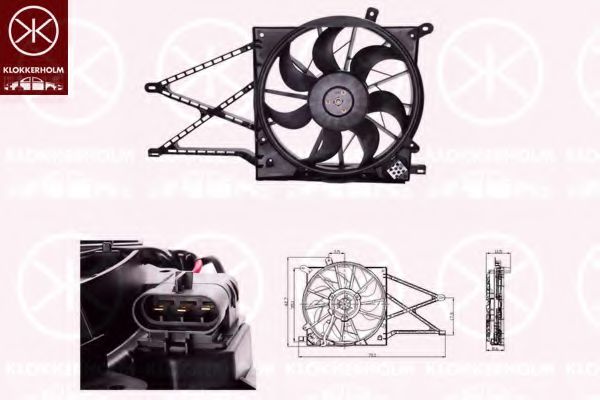KLOKKERHOLM 50512601 Вентилятор, охлаждение двигателя для OPEL ZAFIRA A (Опель Зафира а) KLOKKERHOLM 50512601 Вентилятор, охлаждение двигателя для OPEL ZAFIRA A (Опель Зафира а)