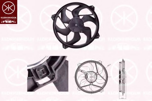 KLOKKERHOLM 55602606 Вентилятор, охлаждение двигателя для CITROëN (Cитроëн) KLOKKERHOLM 55602606 Вентилятор, охлаждение двигателя для CITROëN (Cитроëн)