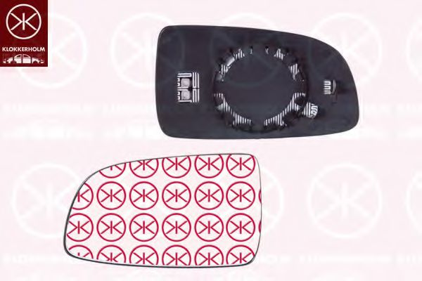 KLOKKERHOLM 11351063 Зеркальное стекло, наружное зеркало для CHEVROLET AVEO (Шевроле Авео)