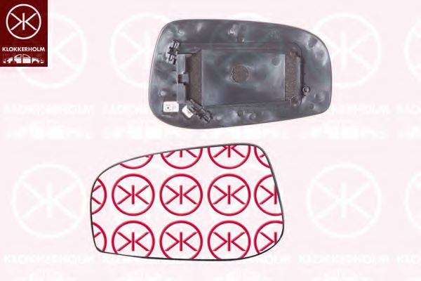 KLOKKERHOLM 90211063 Зеркальное стекло, наружное зеркало для VOLVO V70 II (Вольво V70 2)