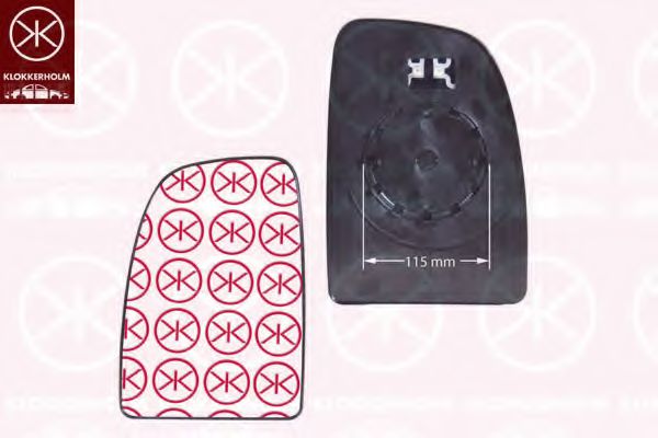 KLOKKERHOLM 20971064 Зеркальное стекло, наружное зеркало для PEUGEOT MANAGER (Пежо Манагэр)