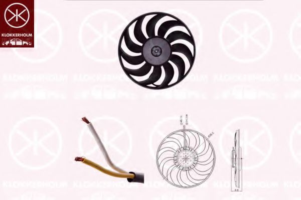 KLOKKERHOLM 00192601 Вентилятор, охлаждение двигателя для SEAT EXEO (Сеат Эxэо)