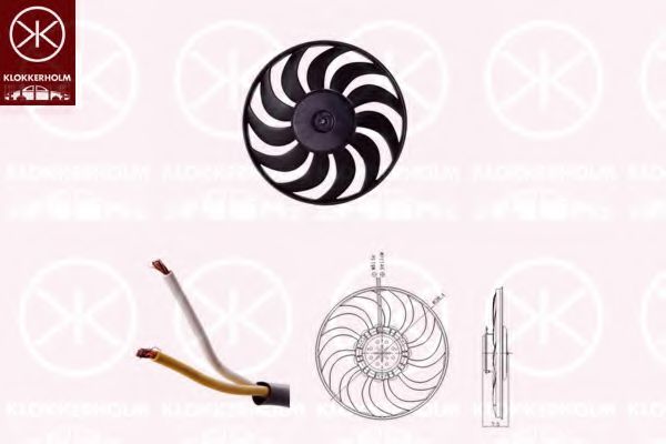 KLOKKERHOLM 00192602 Вентилятор, охлаждение двигателя для SEAT EXEO (Сеат Эxэо)